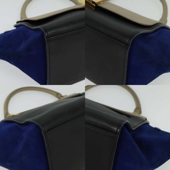 CELINE Trapeze Hand Bag Leather Beige Gold - Picture 10 of 13